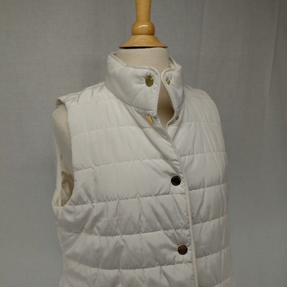 Michael Kors Snap-up Puffer Vest White Size Large - Picture 2 of 8